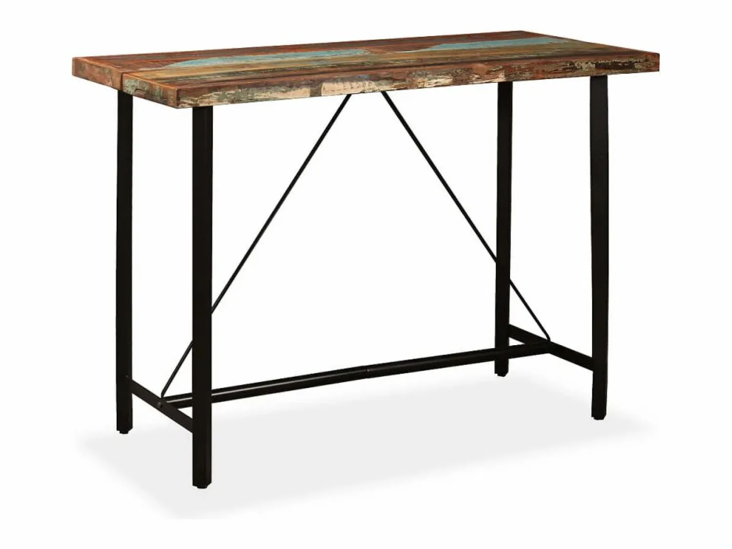 Best vidaxl Set de muebles de bar 7 piezas madera reciclada Color natural claro