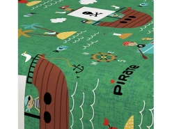 Discount Soleil d'ocre Set de sábanas 180x290 cm piratas, 100% algodón 57 hilos/cm2 Verde