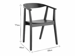 Miliboo Set de 2 sillas nórdicas de madera oscura BAHIA
