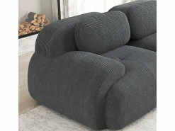 Clearance DripeX Set de Sofá Modular de Pana Acanalada: Pouf - 92.5x75x44cm - Gris