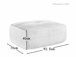 Hot DripeX Set de Sofá Modular de Pana Acanalada: Pouf - 92.5x75x44cm - Negro