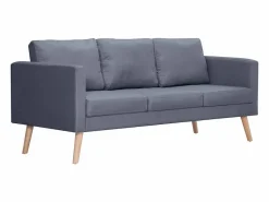 Clearance vidaxl Set de sofás de 2 y 3 plazas de tela oscuro Gris