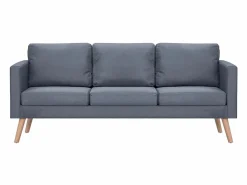 Clearance vidaxl Set de sofás de 2 y 3 plazas de tela oscuro Gris