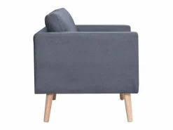 Clearance vidaxl Set de sofás de 2 y 3 plazas de tela oscuro Gris