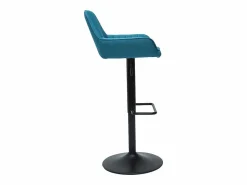 Discount Miliboo Set de 2 taburetes de cocina ajustables de diseño de tejido petróleo RONNIE Azul
