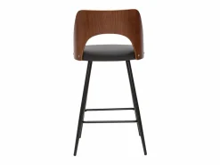 Best Set de 2 taburetes de cocina de diseño negro y nogal 66,5 cm FALCOM Muebles De Bar|Taburete Alto