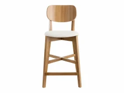 Miliboo Set de 2 taburetes de cocina de madera de roble y 65 cm LUCIA