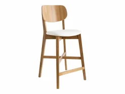 Miliboo Set de 2 taburetes de cocina de madera de roble y 65 cm LUCIA