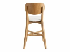 Miliboo Set de 2 taburetes de cocina de madera de roble y 65 cm LUCIA