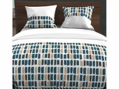 Outlet Soleil d'ocre Set funda nórdica de algodón 57 hilos 240x220 cm FABIO azul Azul elu00e9ctrico
