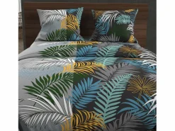 Set funda nórdica de algodón 57 hilos 240x220 cm JUNGLE blue Ropa De Cama|Juego De Sábanas