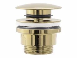 Rea Set Lavabo Sobre Encimera Linda Light Grey + Grifo De Baño Lungo Gold Lungo Gold High + Tapón Gold
