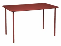 Clearance Sweeek Set mesa de jardín bistró de acero con 4 sillas, 120cm tierra de siena Granate