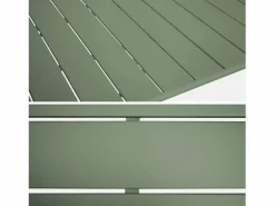 Clearance Sweeek Set mesa de jardín bistró plegable de acero con 2 sillones y 4 sillas, Verde