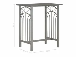 vidaxl Set mesa y sillas altas de cocina 3 pzas madera acero antracita
