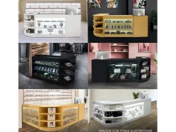 Discount Set Mostradores Comerciales con Luz LED"THESEUS" LM60+ 2x B1200 – Arce Escritorio Secreter