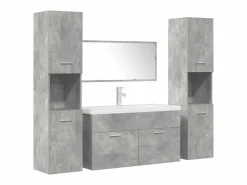 vidaxl Set muebles de baño 5 piezas madera ingeniería hormigón