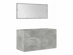 vidaxl Set muebles de baño 5 piezas madera ingeniería hormigón