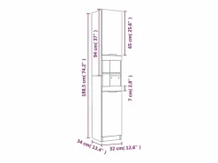 Best vidaxl Set muebles de baño 5 piezas madera contrachapada roble ahumado Marru00f3n