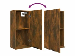 Best vidaxl Set muebles de baño 5 piezas madera contrachapada roble ahumado Marru00f3n