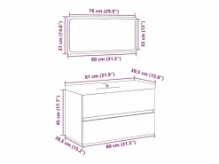 Hot vidaxl Set muebles de baño 2 piezas madera contrachapada hormigón Gris