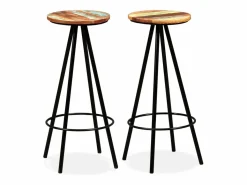 vidaxl Set muebles de bar 3 piezas madera maciza reciclada