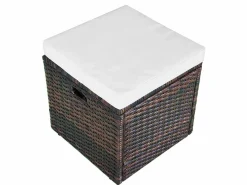 Clearance vidaxl Set muebles de jardín 4 piezas y cojines ratán sintético marrón Marru00f3n