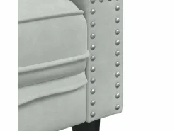 Clicnbuy Set sofás Chesterfield con cojines 3 pzas terciopelo claro