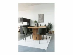 Clearance Les Tendances Set van 2 ERBA opbergmanden – Natuurlijke jute met strepen en leren handvatten Beige