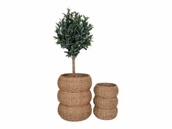 Best Set van 2 ronde SARBAS manden – Natuurlijk zeegras Cesta