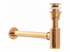 New Sifón De Lavabo Klik-Klak Universal Rose Gold Cañería