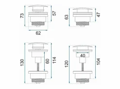 Rea Sifón De Lavabo Klik-Klak Universal White