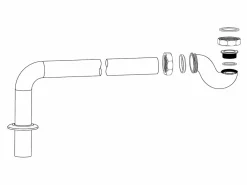 Clearance ROGIER & MOTHES Sifón horizontal CRAWLEY para bañeras retro Plateado