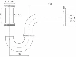 Hot Tycner Sifón Lavabo Cromod Universal Plateado