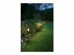 Sigaro - Bolardo de jardín con 1 bombilla E27 máx. 20 W IP54, aluminio pintado, bolardo para exterior, claro, altura 90 cm - Perenz