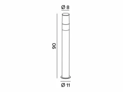Sigaro - Bolardo de jardín con 1 bombilla E27 máx. 20 W IP54, aluminio pintado, bolardo para exterior, claro, altura 90 cm - Perenz