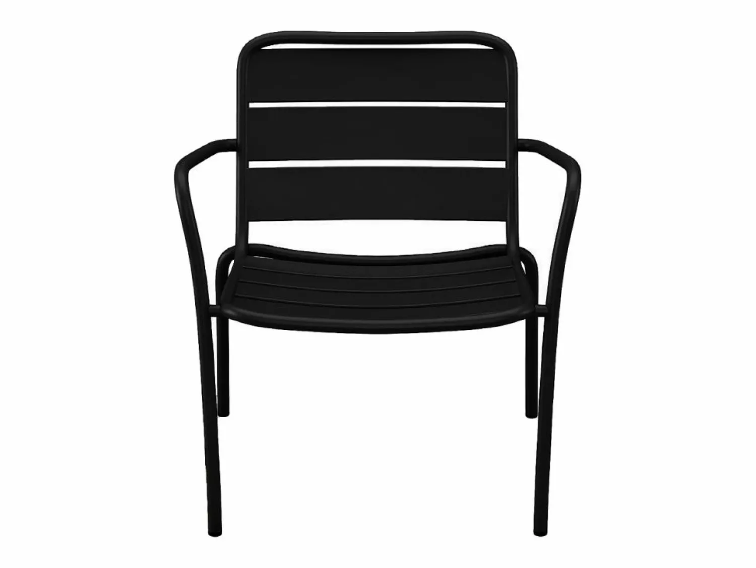 Hot MYLIA Silla baja de jardín apilable de metal - - MIRMANDE de Negro