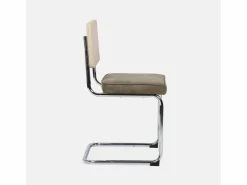 Clearance Sweeek Silla cantilever con respaldo efecto ratán, set de 2 pardo Caqui