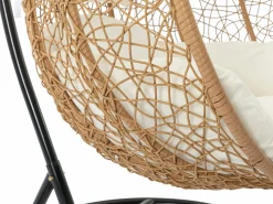 MYLIA Silla colgante de mimbre sintético - Natural claro - CAMPLI de