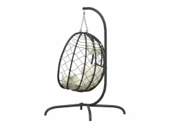 Online Silla colgante huevo acero ratán sintético cojín blanco ES637606 Sillón Colgante