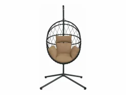 Clearance Silla colgante huevo con soporte tela y acero gris taupe ES937794 Topo