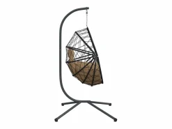 Clearance Silla colgante huevo con soporte tela y acero gris taupe ES937794 Topo