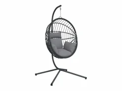 Silla colgante huevo con soporte ratán y acero ES136832
