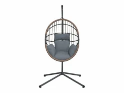 Sale Silla colgante huevo con soporte ratán y acero claro ES845251 Sillón Colgante