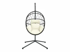 Silla colgante huevo con soporte ratán y acero ES451110