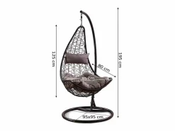 Saldosystocks Silla Colgante Mecedora Once. Muebles de Jardin o Terraza , Cojin Negro
