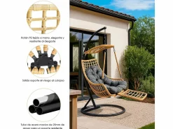 Silla Colgante Yoevu - con reposapiés para interior y exterior - YV-RELAXCHAIR