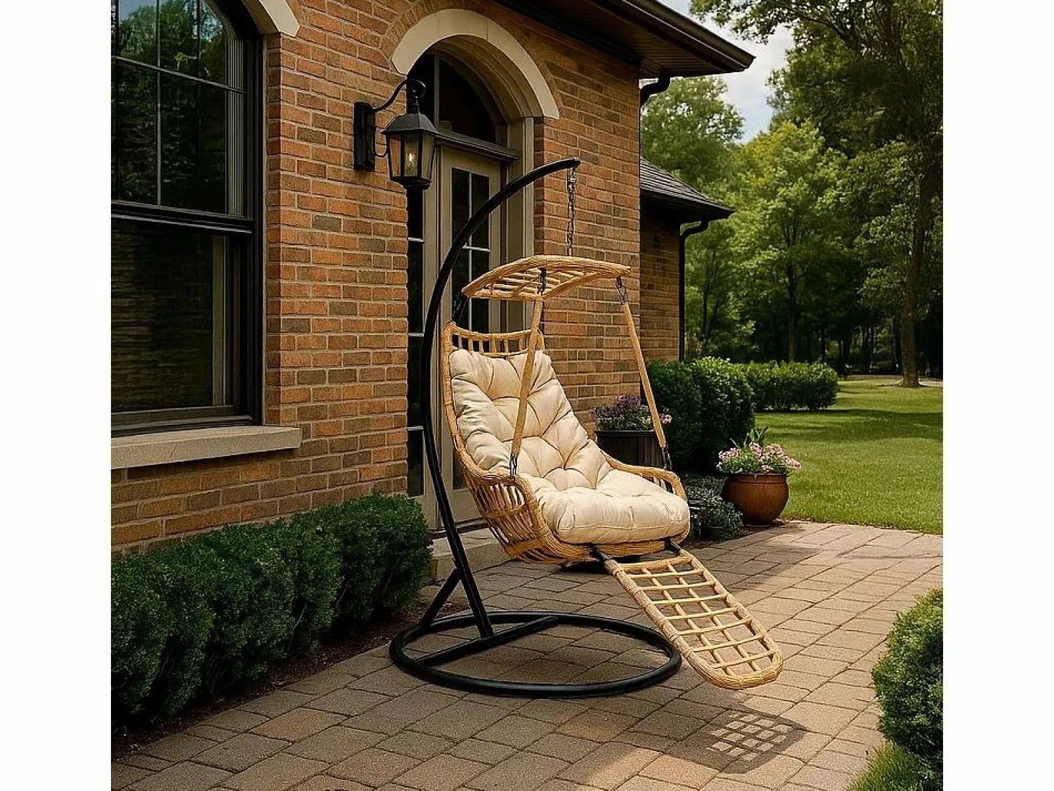 Discount Silla Colgante Yoevu - con reposapiés para interior y exterior - YV-RELAXCHAIR Sillón Colgante