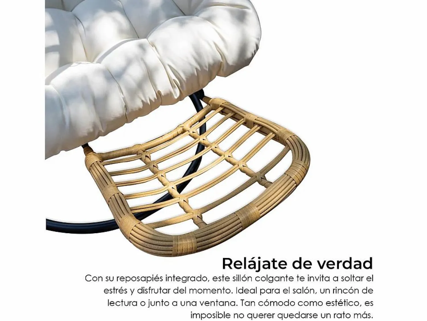 Discount Silla Colgante Yoevu - con reposapiés para interior y exterior - YV-RELAXCHAIR Sillón Colgante