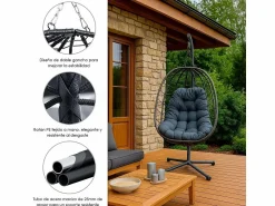 Hot Silla Colgante Yoevu - para interior y exterior - YV-SWINGCHAIR Gris